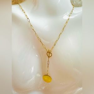 Lock Toggle Necklace in Paperclip Chain.  💛 Real 18 Karat Solid Gold Jewelry